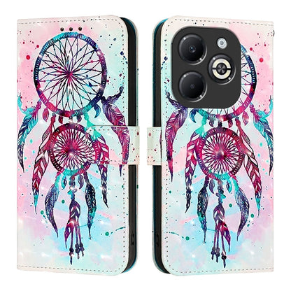 Infinix Smart 8 Plus Leather Flip Phone Case with 3D Painted Design, Card Holder, Wallet & Stand Function - Durable Protection & Easy Access