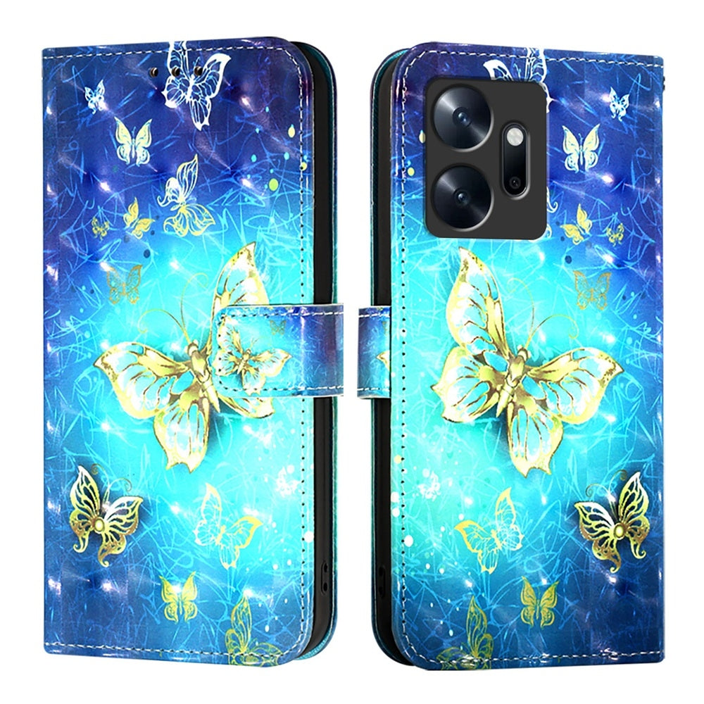 Infinix Zero 20 Leather Flip Phone Case with 3D Painted Design, Card Holder, Wallet & Stand Function - Durable Protection & Easy Access