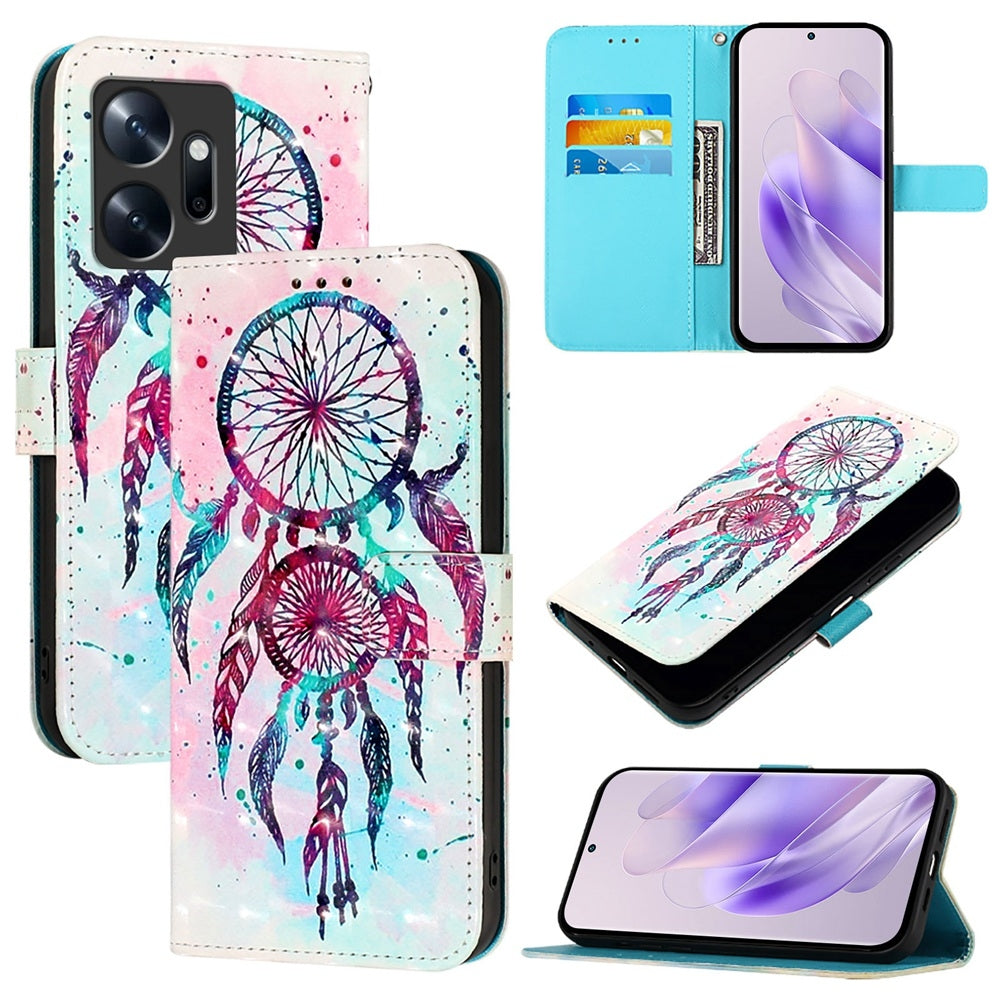 Infinix Zero 20 Leather Flip Phone Case with 3D Painted Design, Card Holder, Wallet & Stand Function - Durable Protection & Easy Access