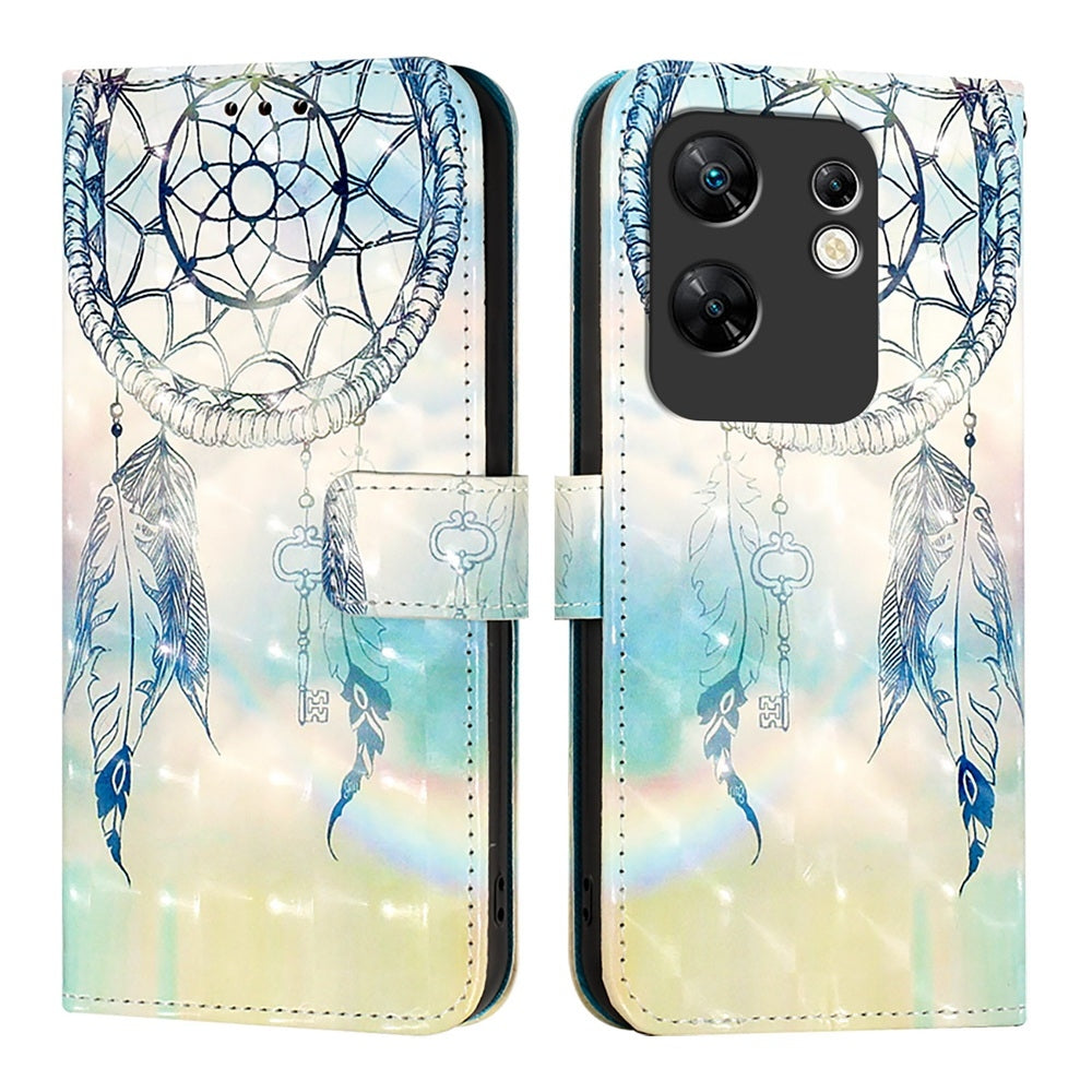 Infinix Zero 30 4G Leather Flip Phone Case with 3D Painted Design, Card Holder, Wallet & Stand Function - Durable Protection & Easy Access