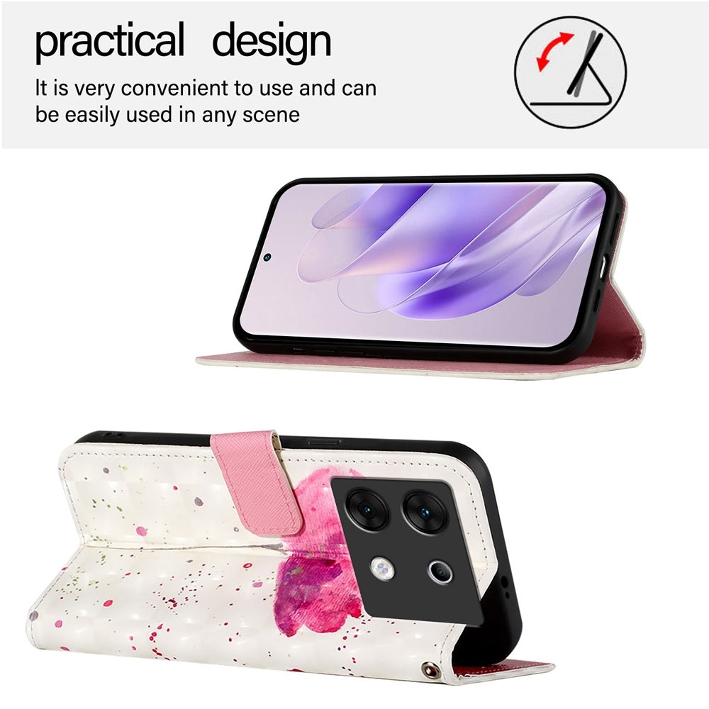 Infinix Zero 30 5G Leather Flip Phone Case with 3D Painted Design, Card Holder, Wallet & Stand Function - Durable Protection & Easy Access