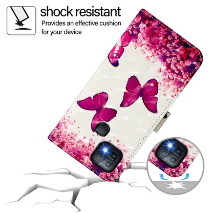 Infinix Hot 10i Leather Flip Phone Case with 3D Painted Design, Card Holder, Wallet & Stand Function - Durable Protection & Easy Access