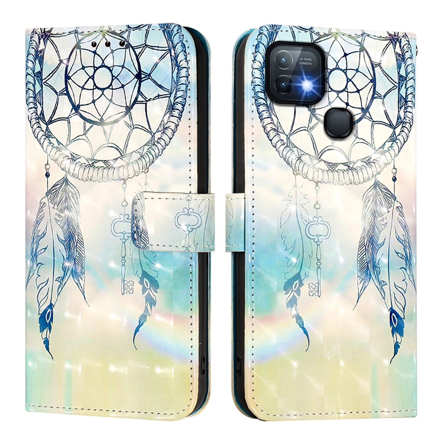 Infinix Hot 10i Leather Flip Phone Case with 3D Painted Design, Card Holder, Wallet & Stand Function - Durable Protection & Easy Access