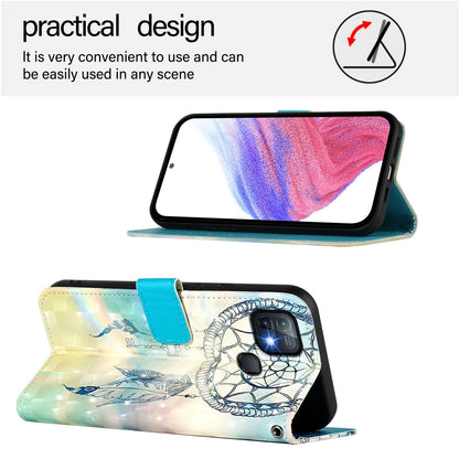 Infinix Hot 10i Leather Flip Phone Case with 3D Painted Design, Card Holder, Wallet & Stand Function - Durable Protection & Easy Access