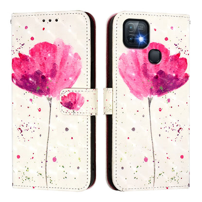 Infinix Hot 10i Leather Flip Phone Case with 3D Painted Design, Card Holder, Wallet & Stand Function - Durable Protection & Easy Access