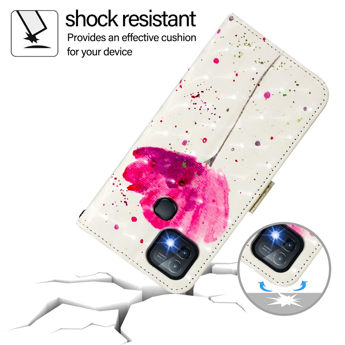 Infinix Hot 10i Leather Flip Phone Case with 3D Painted Design, Card Holder, Wallet & Stand Function - Durable Protection & Easy Access