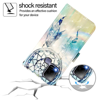 Infinix Hot 10T Leather Flip Phone Case with 3D Painted Design, Card Holder, Wallet & Stand Function - Durable Protection & Easy Access