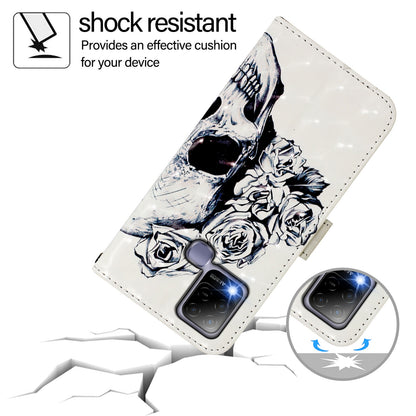 Infinix 10S Leather Flip Phone Case with 3D Painted Design, Card Holder, Wallet & Stand Function - Durable Protection & Easy Access