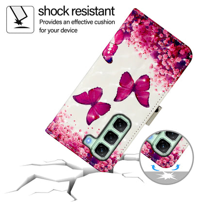 Infinix Hot 50 5G Leather Flip Phone Case with 3D Painted Design, Card Holder, Wallet & Stand Function - Durable Protection & Easy Access