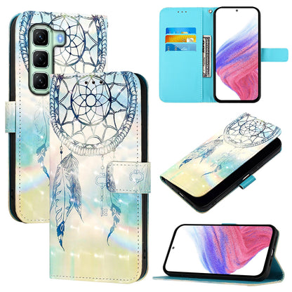 Infinix Hot 50 5G Leather Flip Phone Case with 3D Painted Design, Card Holder, Wallet & Stand Function - Durable Protection & Easy Access
