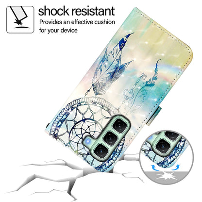 Infinix Hot 50 5G Leather Flip Phone Case with 3D Painted Design, Card Holder, Wallet & Stand Function - Durable Protection & Easy Access