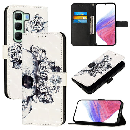 Infinix Hot 50 5G Leather Flip Phone Case with 3D Painted Design, Card Holder, Wallet & Stand Function - Durable Protection & Easy Access