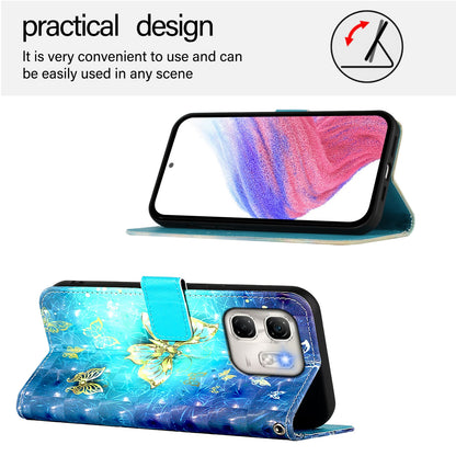 Infinix Hot 50i 5G Leather Flip Phone Case with 3D Painted Design, Card Holder, Wallet & Stand Function - Durable Protection & Easy Access