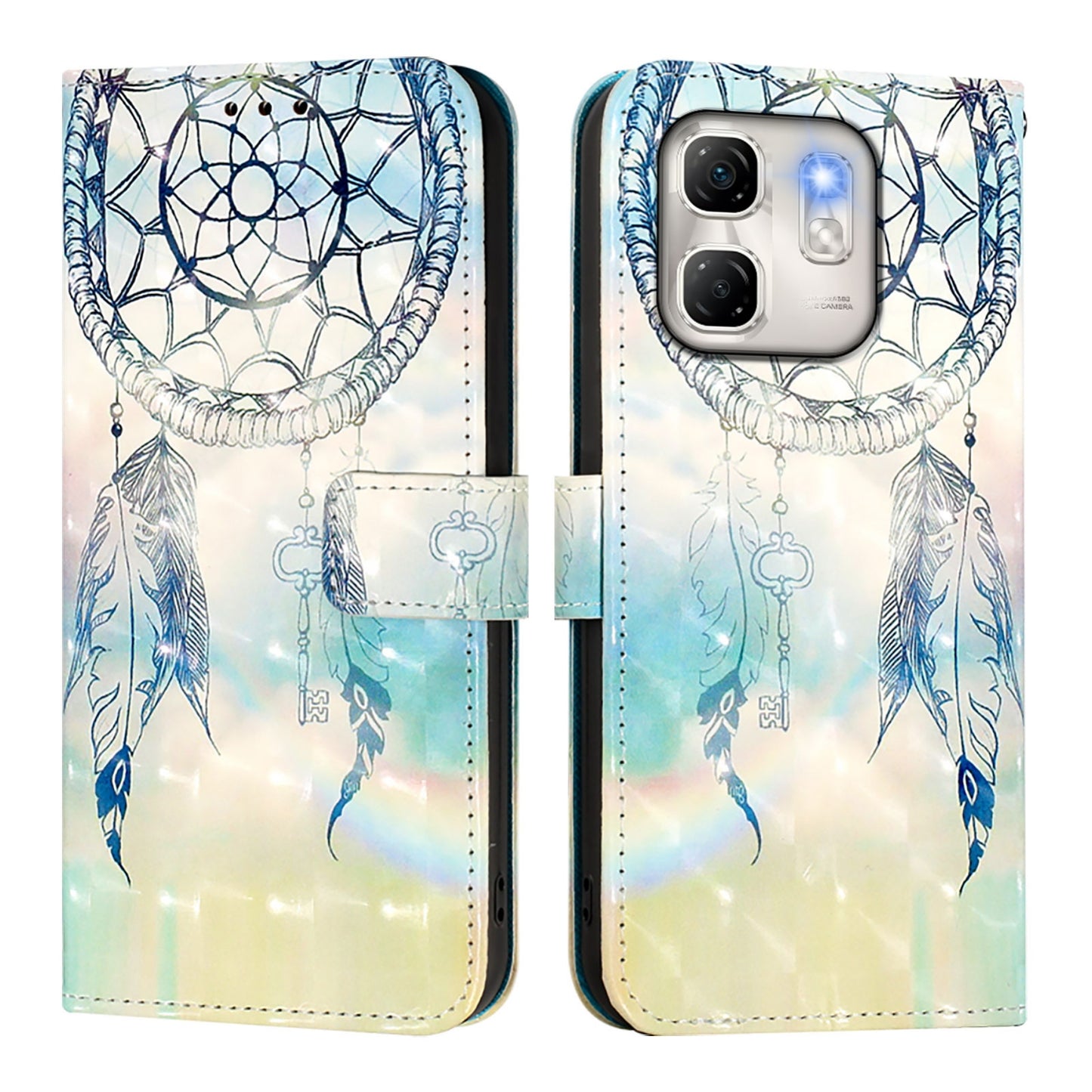 Infinix Hot 50i 5G Leather Flip Phone Case with 3D Painted Design, Card Holder, Wallet & Stand Function - Durable Protection & Easy Access