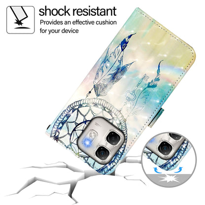 Infinix Hot 50i 5G Leather Flip Phone Case with 3D Painted Design, Card Holder, Wallet & Stand Function - Durable Protection & Easy Access