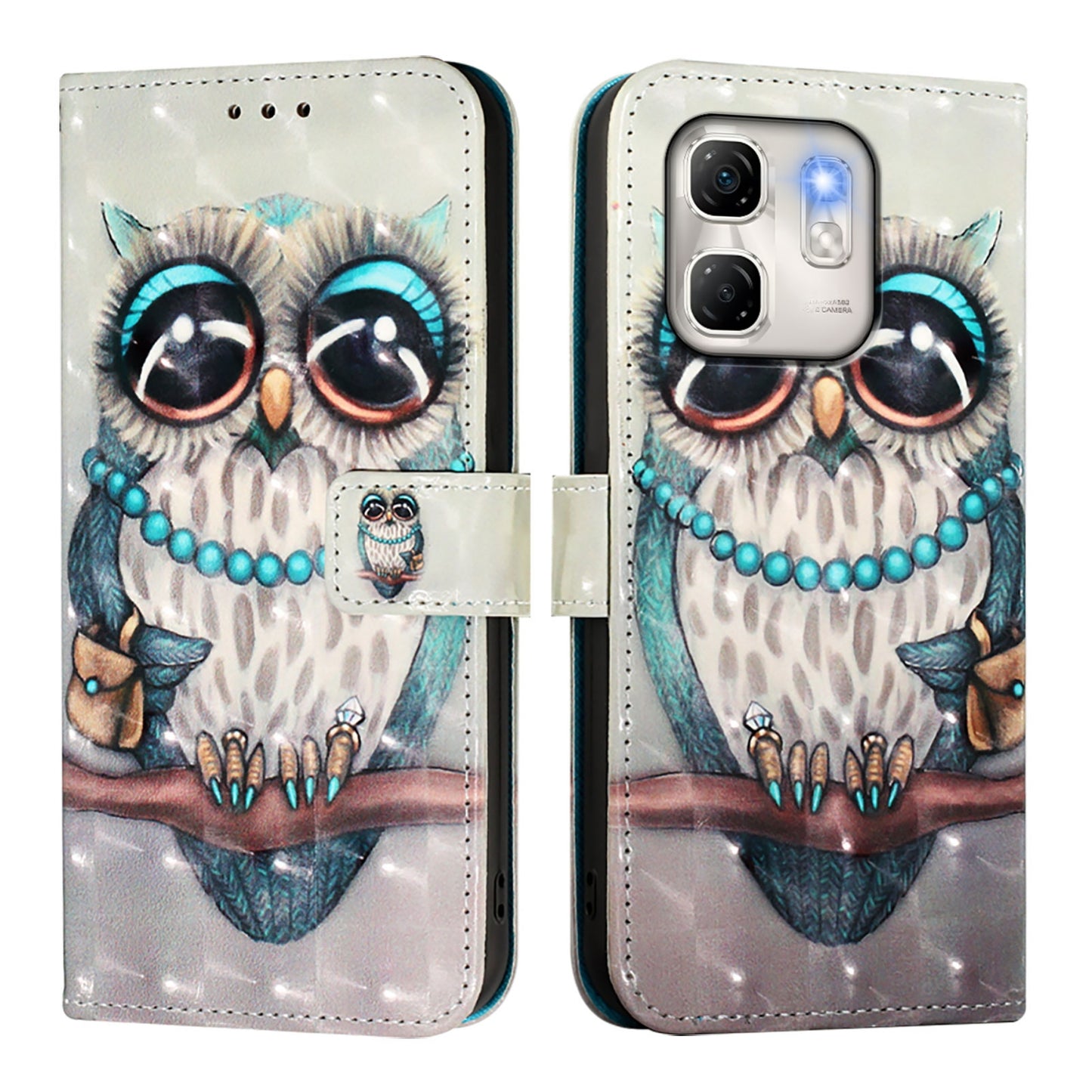 Infinix Hot 50i 5G Leather Flip Phone Case with 3D Painted Design, Card Holder, Wallet & Stand Function - Durable Protection & Easy Access