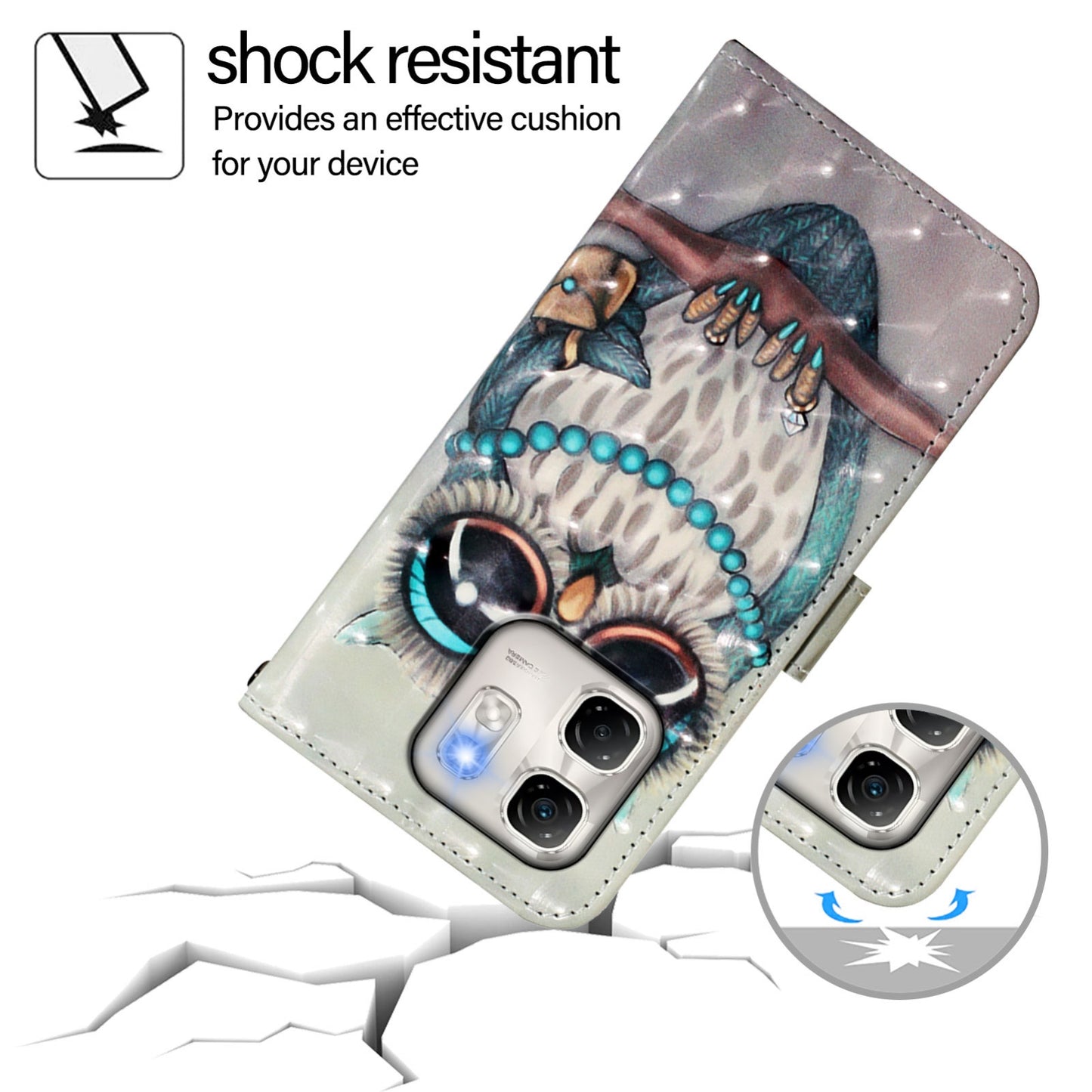 Infinix Smart 9 4G Leather Flip Phone Case with 3D Painted Design, Card Holder, Wallet & Stand Function - Durable Protection & Easy Access