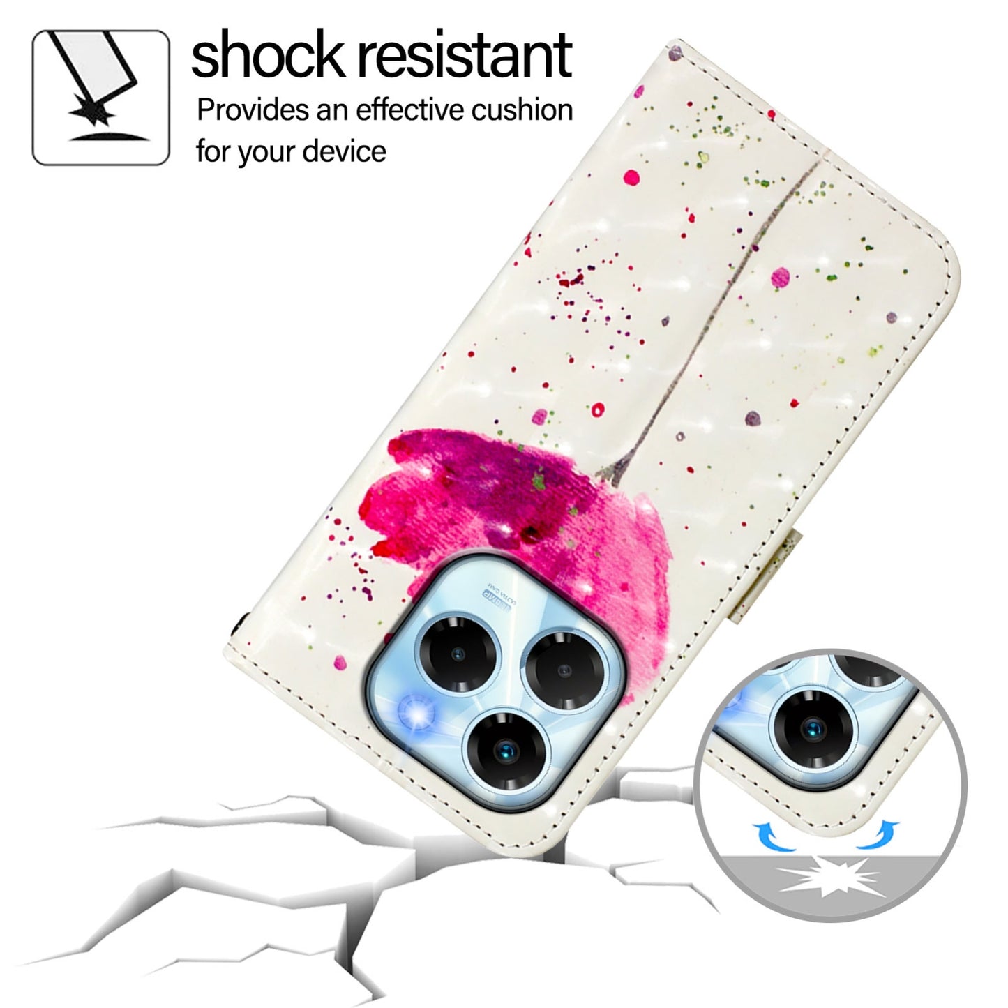 Infinix Note 40X 5G Leather Flip Phone Case with 3D Painted Design, Card Holder, Wallet & Stand Function - Durable Protection & Easy Access