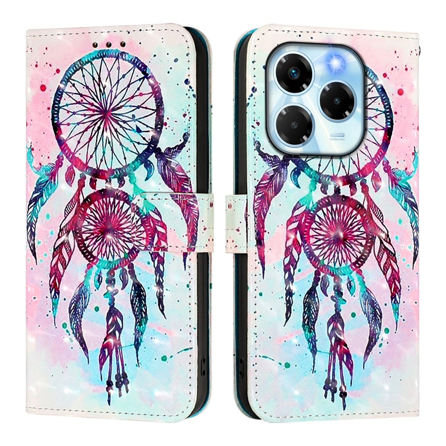 Infinix Note 40X 5G Leather Flip Phone Case with 3D Painted Design, Card Holder, Wallet & Stand Function - Durable Protection & Easy Access