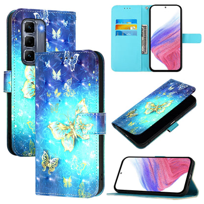 Infinix Hot 50 Pro+ 4G Leather Flip Phone Case with 3D Painted Design, Card Holder, Wallet & Stand Function - Durable Protection & Easy Access