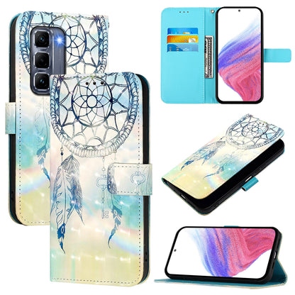 Infinix Hot 50 Pro+ 4G Leather Flip Phone Case with 3D Painted Design, Card Holder, Wallet & Stand Function - Durable Protection & Easy Access