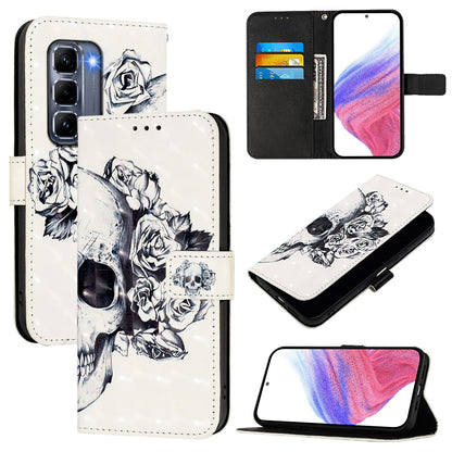 Infinix Hot 50 Pro+ 4G Leather Flip Phone Case with 3D Painted Design, Card Holder, Wallet & Stand Function - Durable Protection & Easy Access