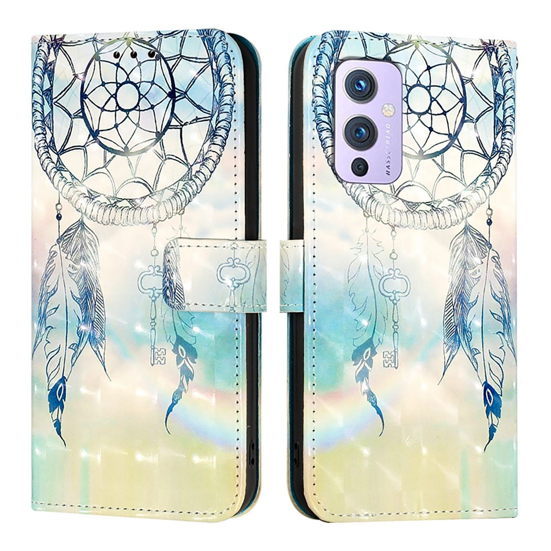 OnePlus 9 Leather Flip Phone Case with 3D Painted Design, Card Holder, Wallet & Stand Function - Durable Protection & Easy Access