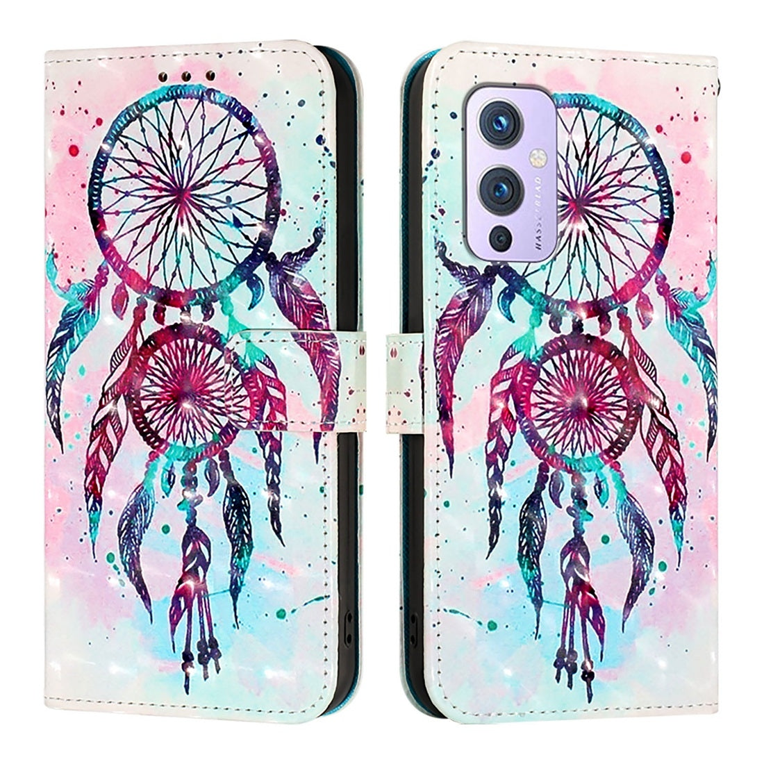 OnePlus 9 Leather Flip Phone Case with 3D Painted Design, Card Holder, Wallet & Stand Function - Durable Protection & Easy Access