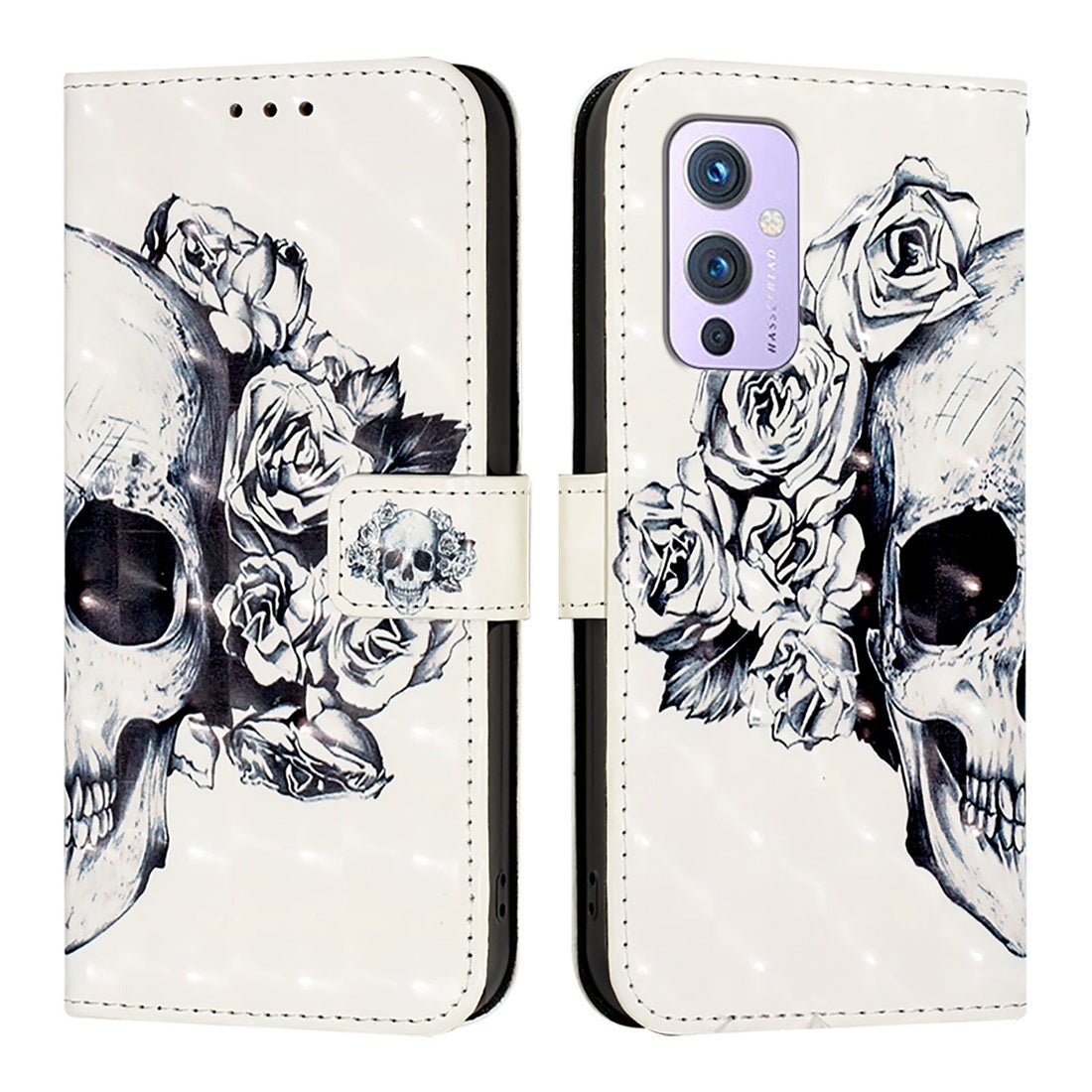 OnePlus 9 Leather Flip Phone Case with 3D Painted Design, Card Holder, Wallet & Stand Function - Durable Protection & Easy Access