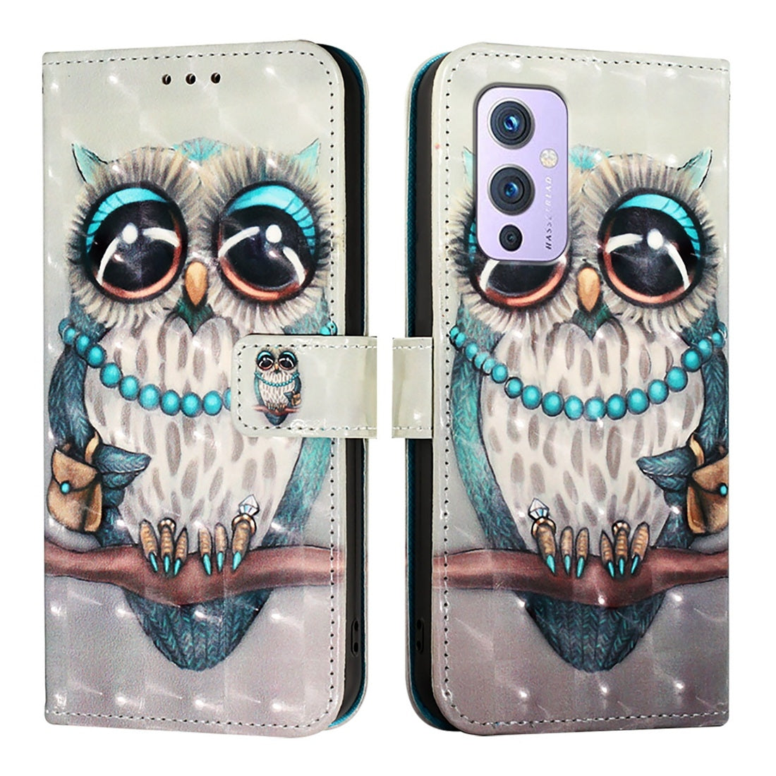 OnePlus 9 Leather Flip Phone Case with 3D Painted Design, Card Holder, Wallet & Stand Function - Durable Protection & Easy Access