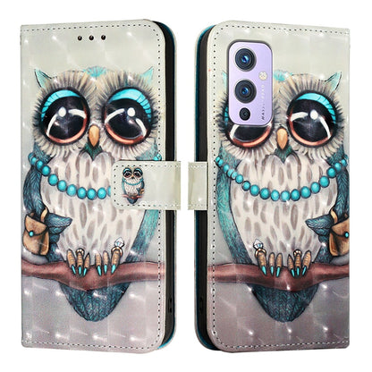 OnePlus 9 Leather Flip Phone Case with 3D Painted Design, Card Holder, Wallet & Stand Function - Durable Protection & Easy Access