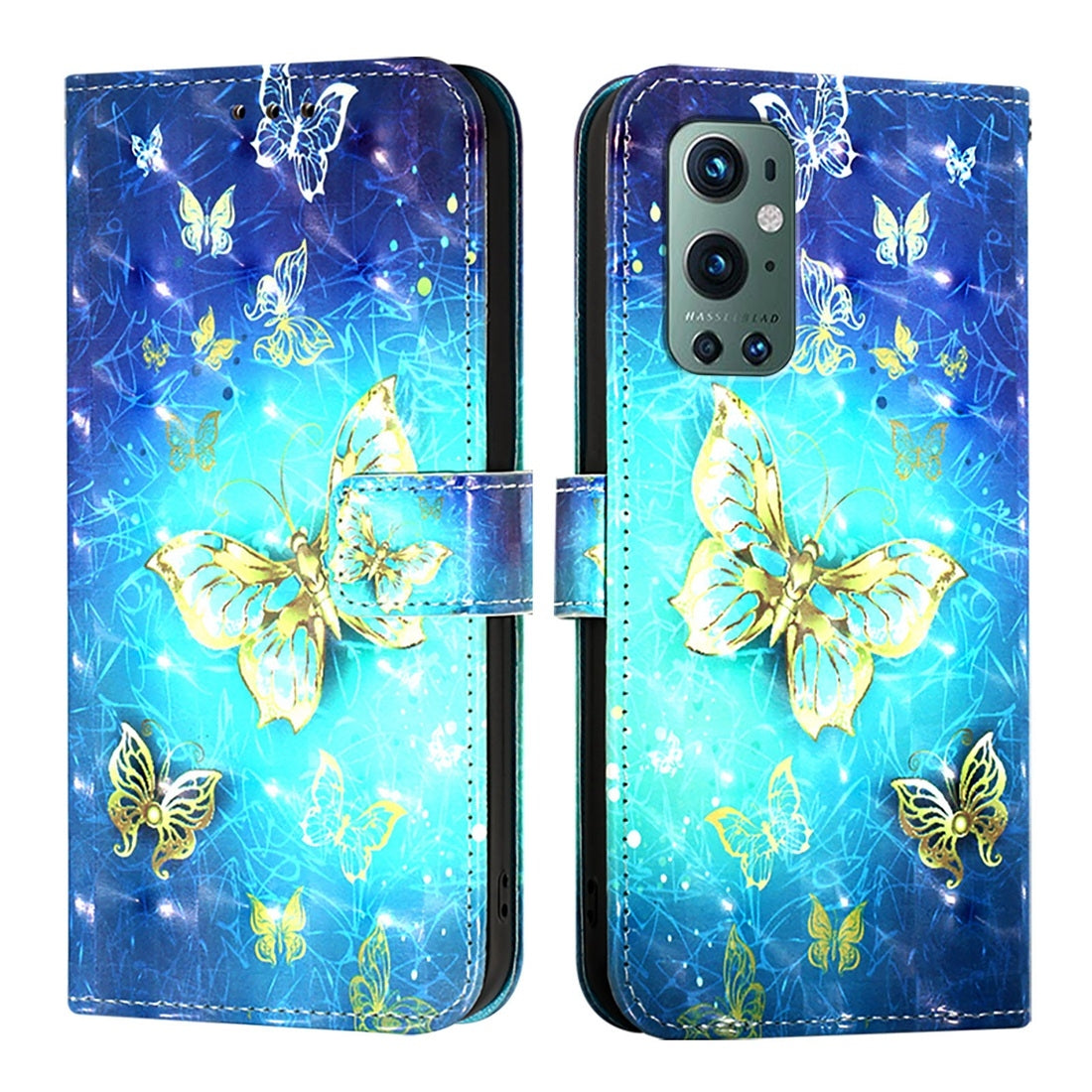 OnePlus 9 Pro Leather Flip Phone Case with 3D Painted Design, Card Holder, Wallet & Stand Function - Durable Protection & Easy Access