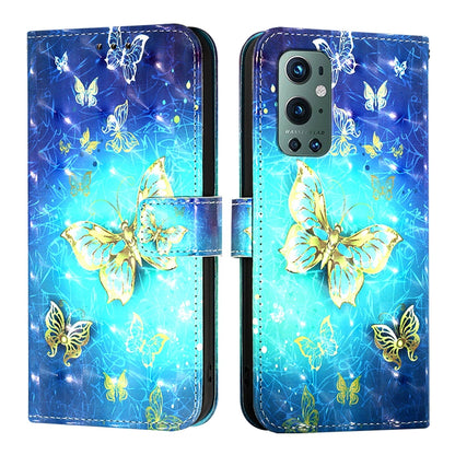 OnePlus 9 Pro Leather Flip Phone Case with 3D Painted Design, Card Holder, Wallet & Stand Function - Durable Protection & Easy Access