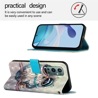 OnePlus 9 Pro Leather Flip Phone Case with 3D Painted Design, Card Holder, Wallet & Stand Function - Durable Protection & Easy Access