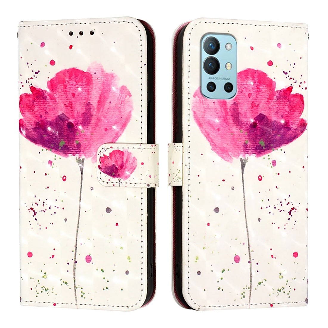 OnePlus 8T Leather Flip Phone Case with 3D Painted Design, Card Holder, Wallet & Stand Function - Durable Protection & Easy Access