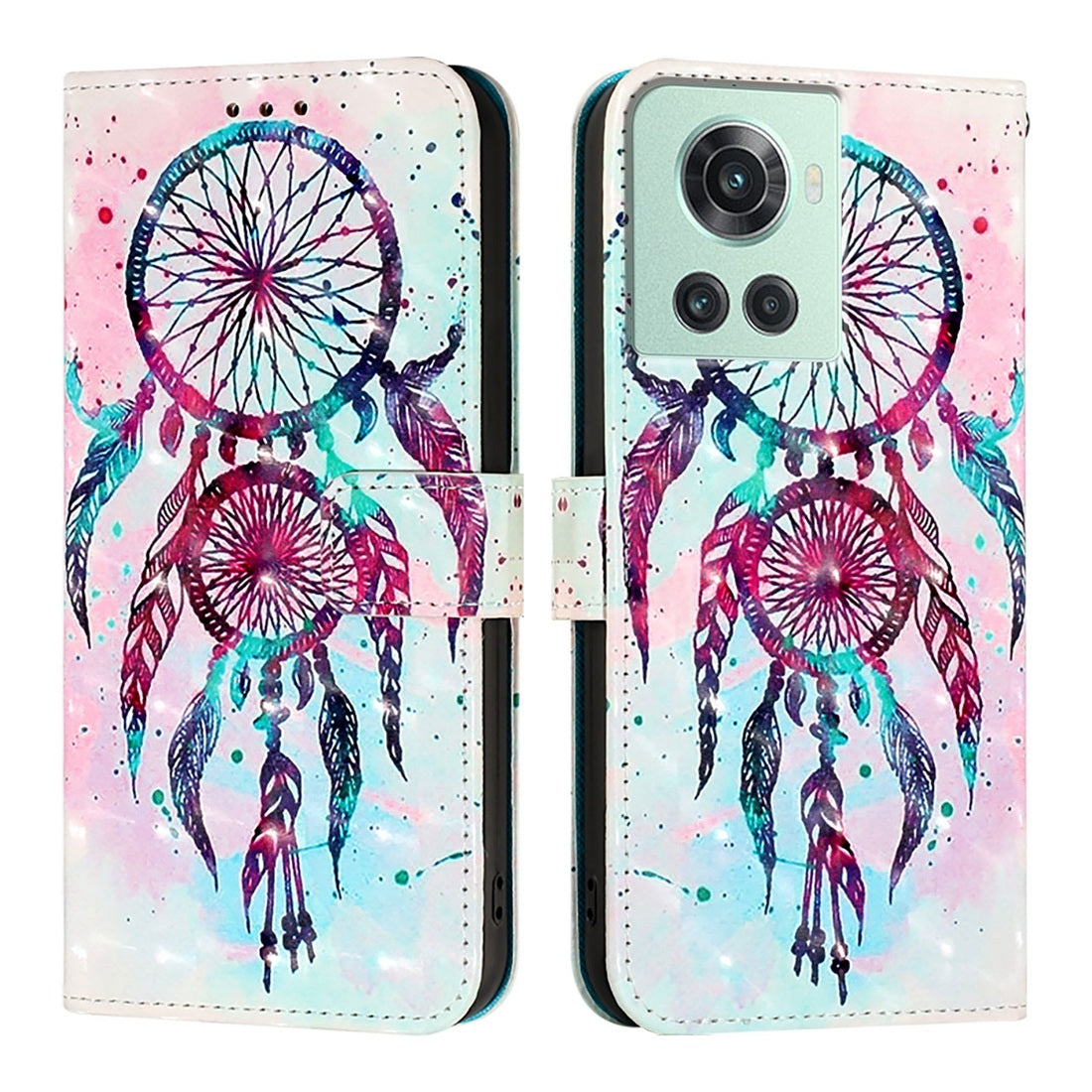 OnePlus 10R Prime Leather Flip Phone Case with 3D Painted Design, Card Holder, Wallet & Stand Function - Durable Protection & Easy Access