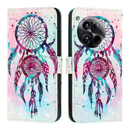 OnePlus 12 Global Leather Flip Phone Case with 3D Painted Design, Card Holder, Wallet & Stand Function - Durable Protection & Easy Access