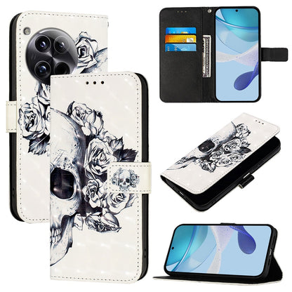OnePlus 12 Global Leather Flip Phone Case with 3D Painted Design, Card Holder, Wallet & Stand Function - Durable Protection & Easy Access