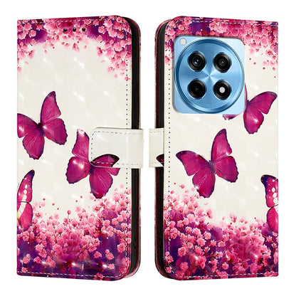 OnePlus 12R Global Leather Flip Phone Case with 3D Painted Design, Card Holder, Wallet & Stand Function - Durable Protection & Easy Access