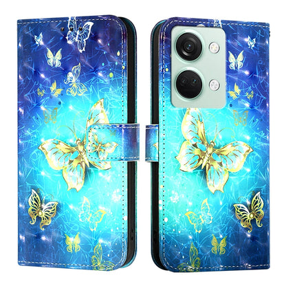 OnePlus Nord 3 Leather Flip Phone Case with 3D Painted Design, Card Holder, Wallet & Stand Function - Durable Protection & Easy Access
