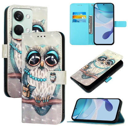 OnePlus Nord 3 Leather Flip Phone Case with 3D Painted Design, Card Holder, Wallet & Stand Function - Durable Protection & Easy Access