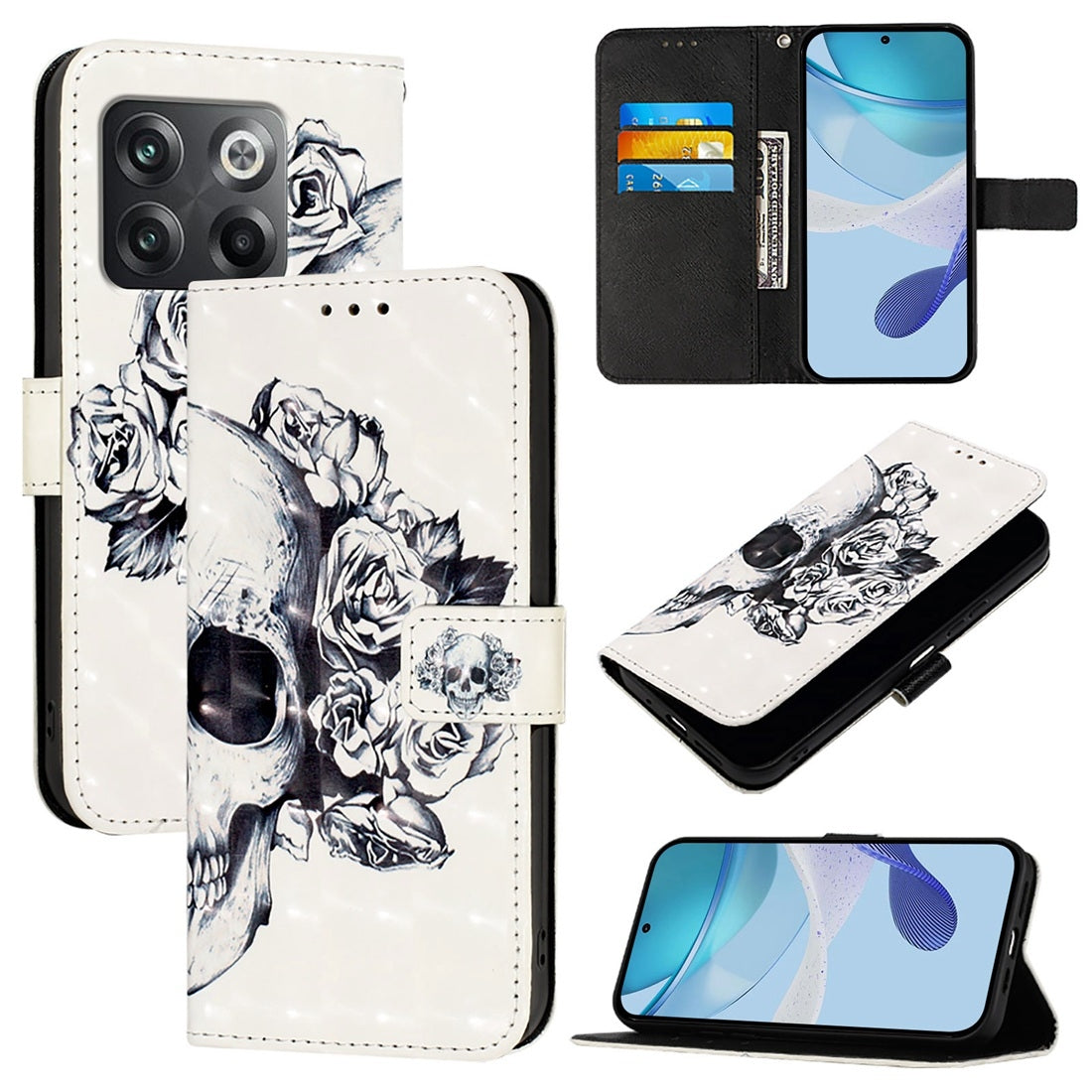 OnePlus Ace Pro Leather Flip Phone Case with 3D Painted Design, Card Holder, Wallet & Stand Function - Durable Protection & Easy Access