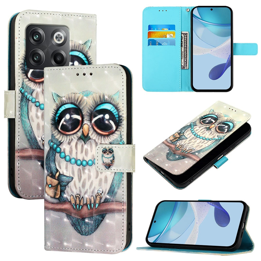 OnePlus Ace Pro Leather Flip Phone Case with 3D Painted Design, Card Holder, Wallet & Stand Function - Durable Protection & Easy Access