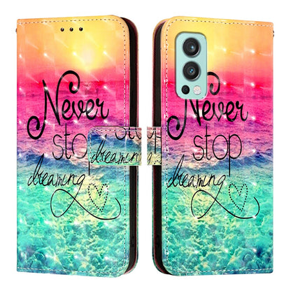 OnePlus Nord 2 5G Leather Flip Phone Case with 3D Painted Design, Card Holder, Wallet & Stand Function - Durable Protection & Easy Access