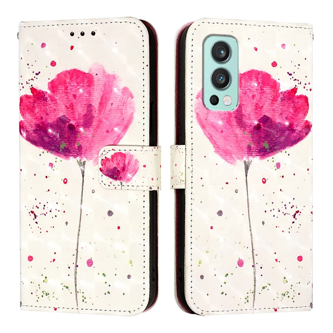 OnePlus Nord 2 5G Leather Flip Phone Case with 3D Painted Design, Card Holder, Wallet & Stand Function - Durable Protection & Easy Access
