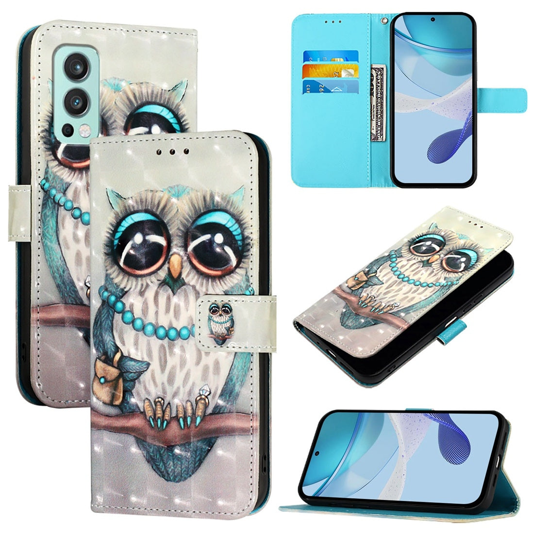 OnePlus Nord 2 5G Leather Flip Phone Case with 3D Painted Design, Card Holder, Wallet & Stand Function - Durable Protection & Easy Access