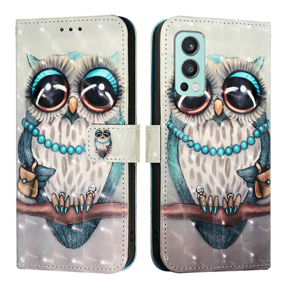 OnePlus Nord 2 5G Leather Flip Phone Case with 3D Painted Design, Card Holder, Wallet & Stand Function - Durable Protection & Easy Access