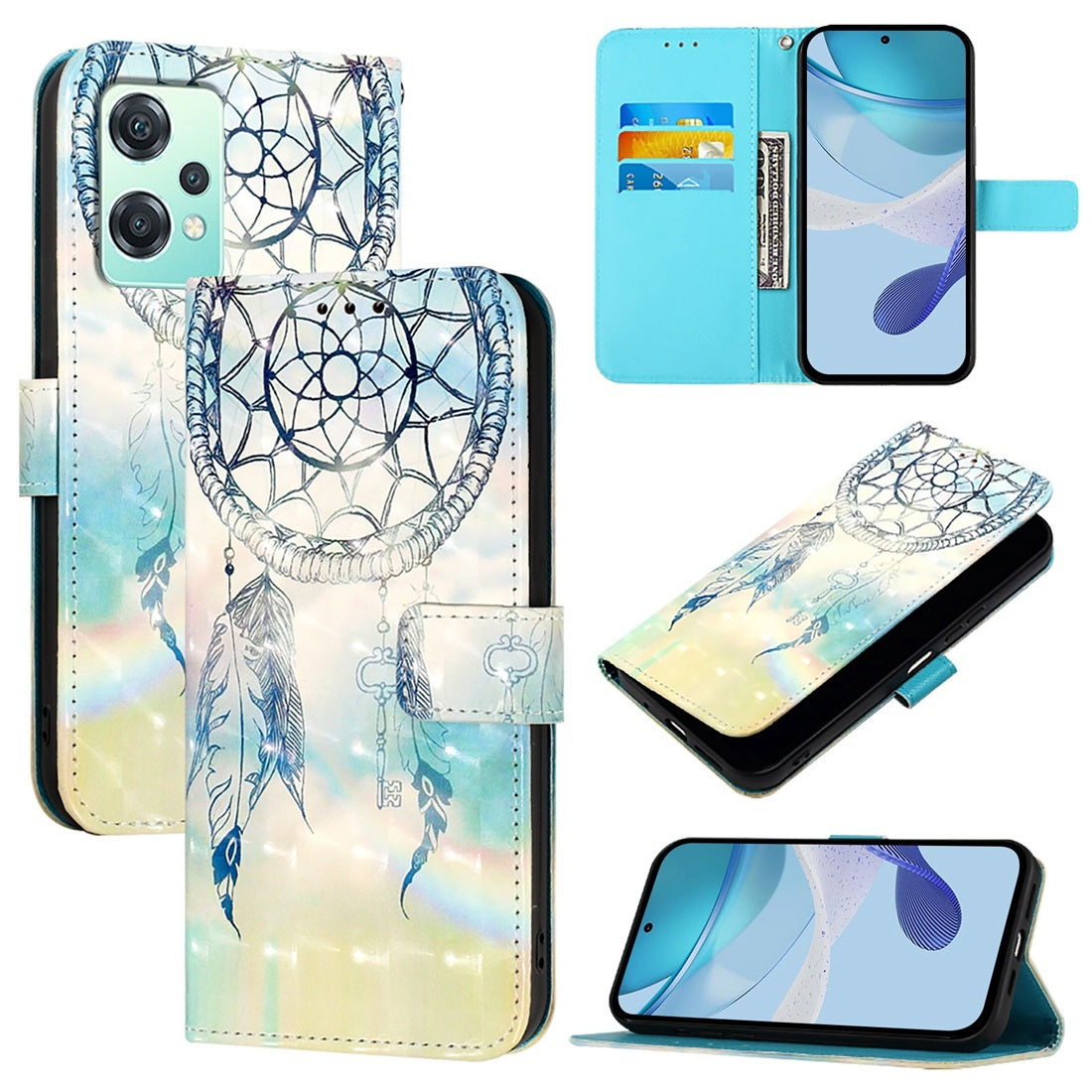 OnePlus Nord 2 Lite Leather Flip Phone Case with 3D Painted Design, Card Holder, Wallet & Stand Function - Durable Protection & Easy Access