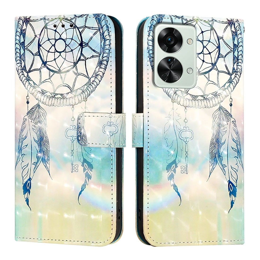 OnePlus Nord 2T Leather Flip Phone Case with 3D Painted Design, Card Holder, Wallet & Stand Function - Durable Protection & Easy Access