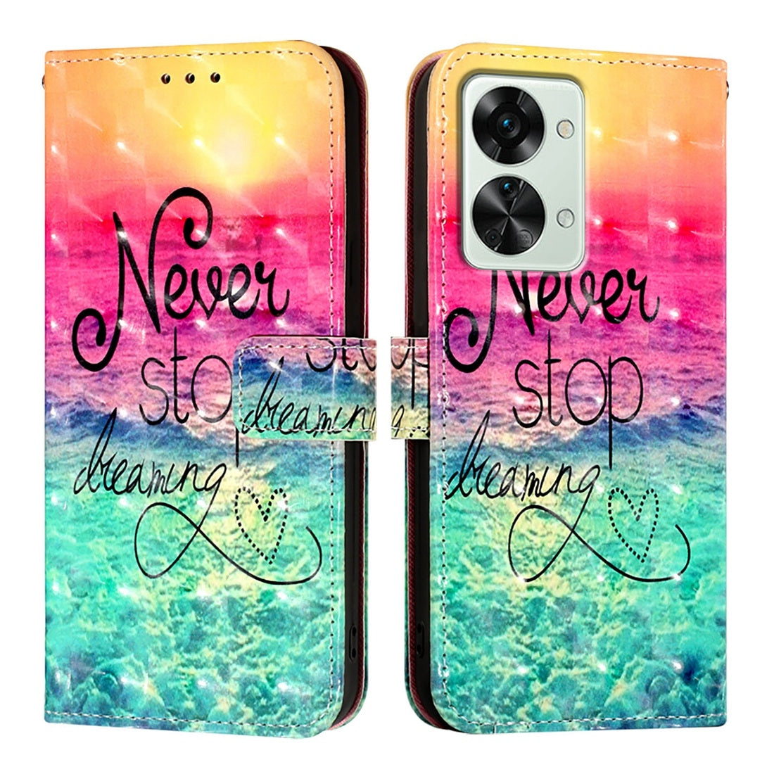 OnePlus Nord 2T Leather Flip Phone Case with 3D Painted Design, Card Holder, Wallet & Stand Function - Durable Protection & Easy Access